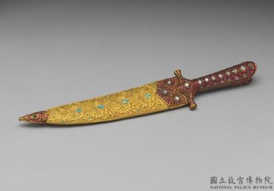 图片[2]-Ceremonial evil-eradicating gilt knife with gem inlay, Qing dynasty, 18th-19th century-China Archive